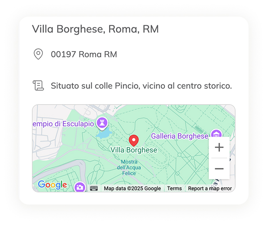 Mappa interattiva con percorso di vita